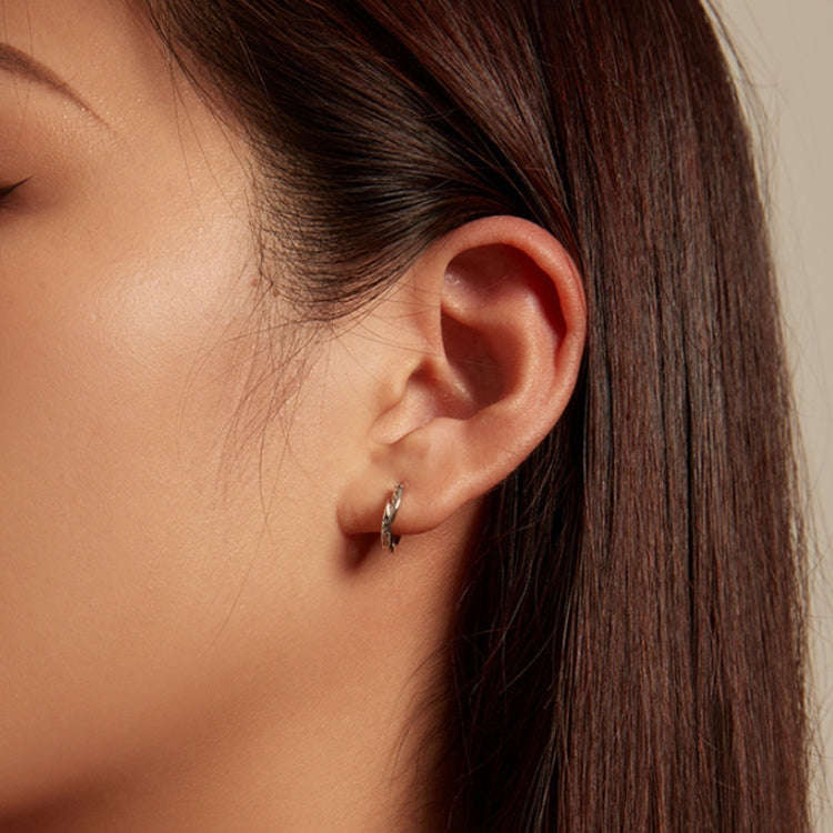 BSE759 Sterling Silver S925  Zirconia Punk Rivet Earrings