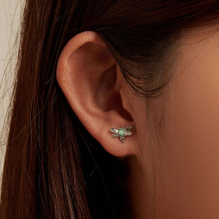 SCE1541 S925  Opal Bee Stud Earrings