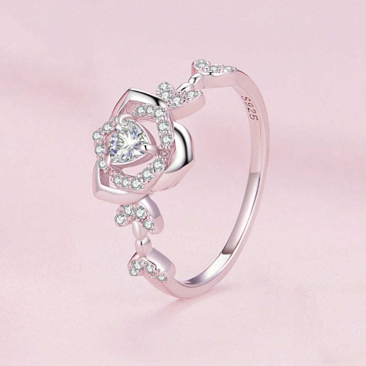 BSR366 Sterling Silver S925 Plated Gold Rose Ring(No.8)