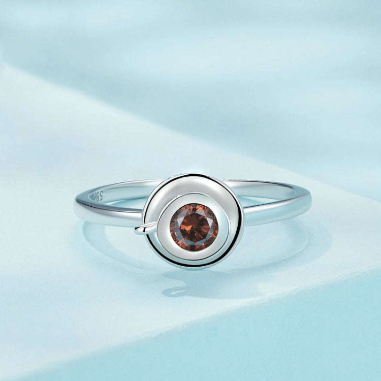 SCR906 S925 Sterling Silver Zircon Coffee Mug Open Ring