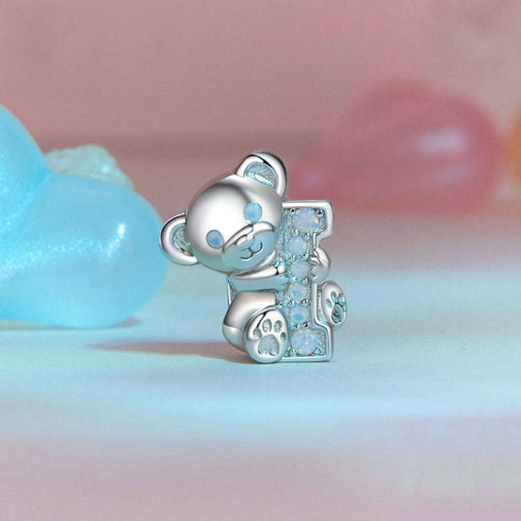 S925 Sterling Silver Valentine Day Cute Bear Beaded DIY Jewelry