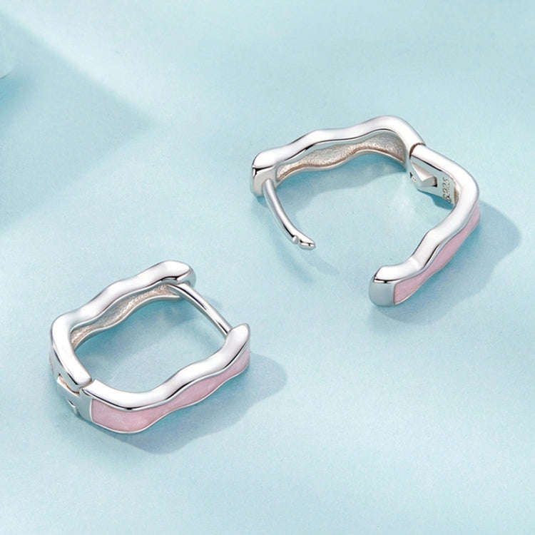 S925 Sterling Silver Pink Zircon Women Earrings(SCE1709)