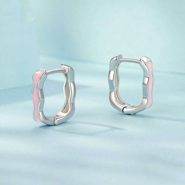 S925 Sterling Silver Pink Zircon Women Earrings(SCE1709)