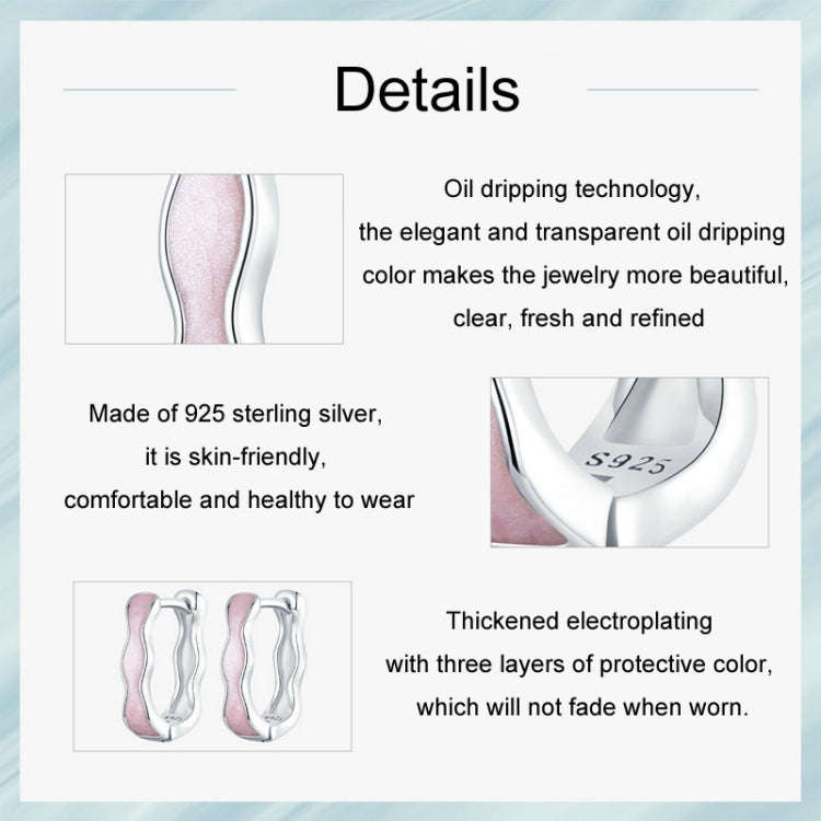 S925 Sterling Silver Pink Zircon Women Earrings(SCE1709)