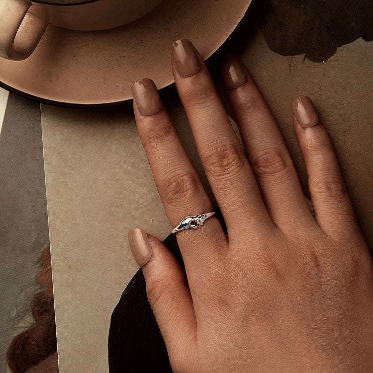 SCR1069 S925 Sterling Silver Plated With Platinum Hand-In-Hand Shape Ring(7)