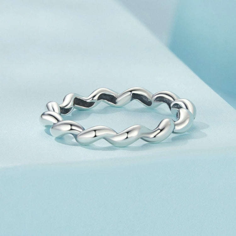 S925 Sterling Silver Oxidized Twisted Pattern Ring, Size: 6(SCR1047)