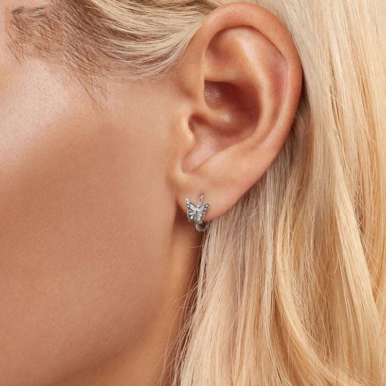 S925 Sterling Silver Platinum Plated Butterfly Earrings(BSE1113)