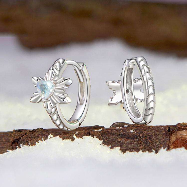 S925 Sterling Silver All-match Snowflake Women Earrings(BSE1134)