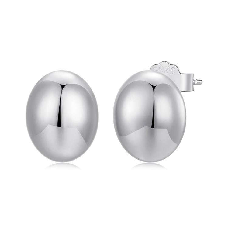 BSE1123 S925 Sterling Silver Metal Glossy Earrings, Spec: Oxidized