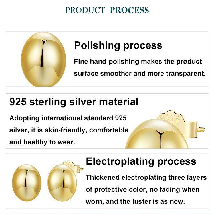 BSE1123 S925 Sterling Silver Metal Glossy Earrings, Spec: Oxidized