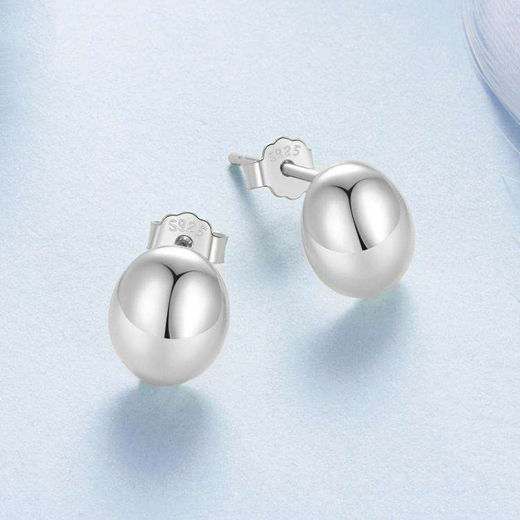 BSE1123 S925 Sterling Silver Metal Glossy Earrings, Spec: Oxidized