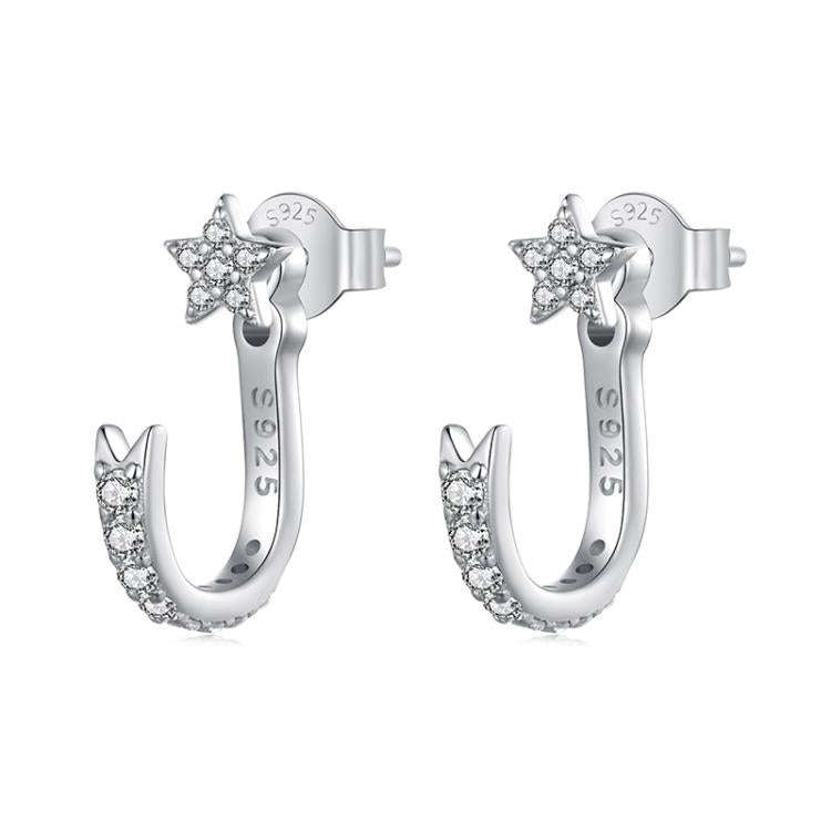 S925 Sterling Silver Platinum-Plated Meteor Earrings Star Earrings(BSE1127)