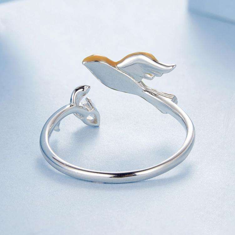 S925 Sterling Silver Vivid Oriole Open Adjustable Ring(BSR661-E)