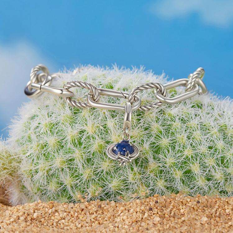 S925 Sterling Silver Global Travel Pendant Openable Buckle Head Beads(SCC3030)