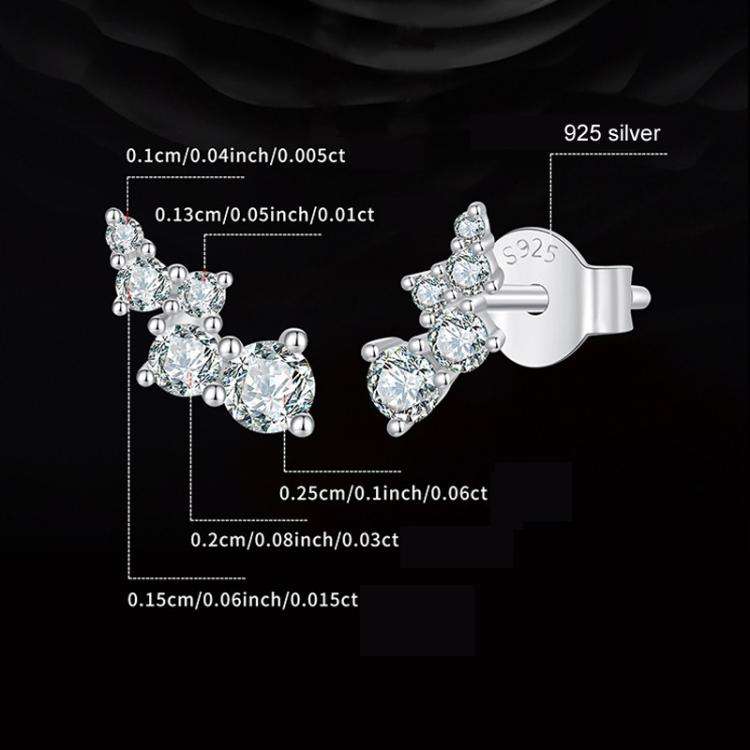 S925 Sterling Silver Moissanite Bubble Earrings(MSE080)