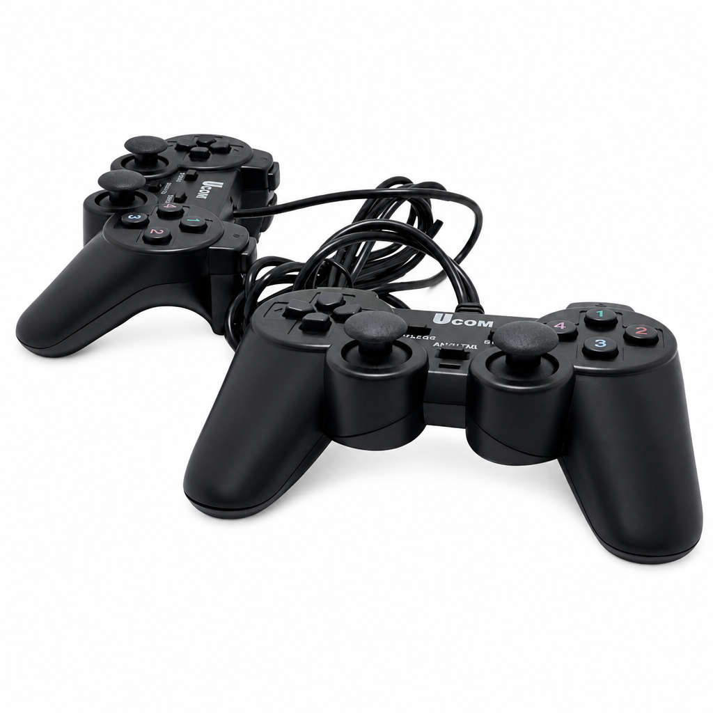 UCOM Dual Shock Wired PC Joypad Controller Twin Pack  USB Gaming Controllers for Windows