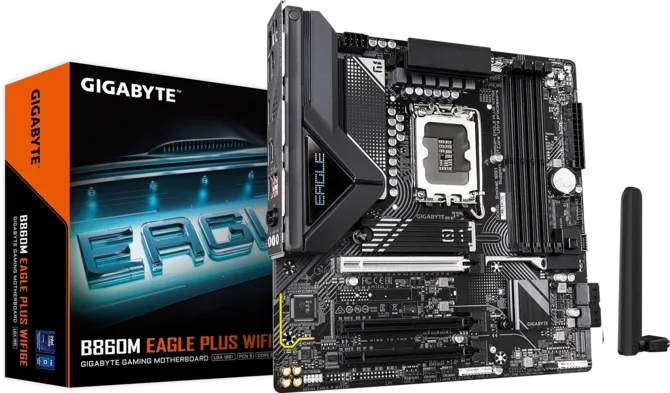 GIGABYTE B860M EAGLE PLUS WIFI6E Motherboard  Intel LGA1851 Micro-ATX DDR5 Motherboard with Wi...