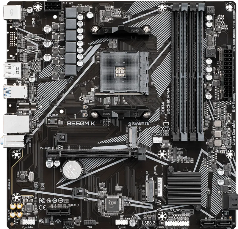 Gigabyte B550M K Ultra Durable B550M-K AMD B550 Ryzen Socket AM4