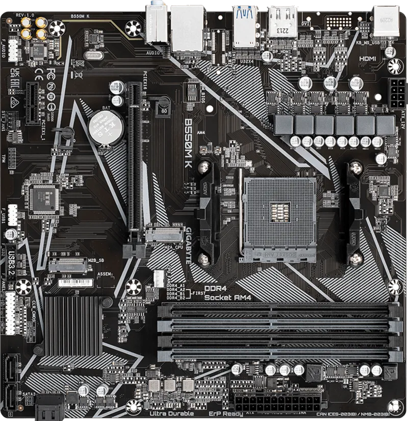 Gigabyte B550M K Ultra Durable B550M-K AMD B550 Ryzen Socket AM4