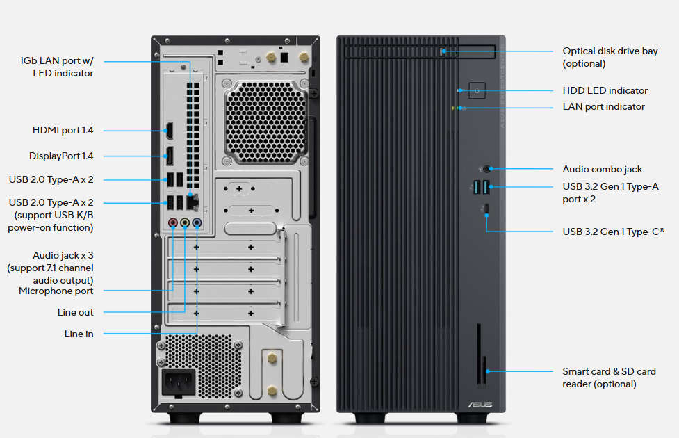 ASUS ExpertCenter P500 Mini Tower (P500MV) Desktop PC   i5, 16GB, 512GB