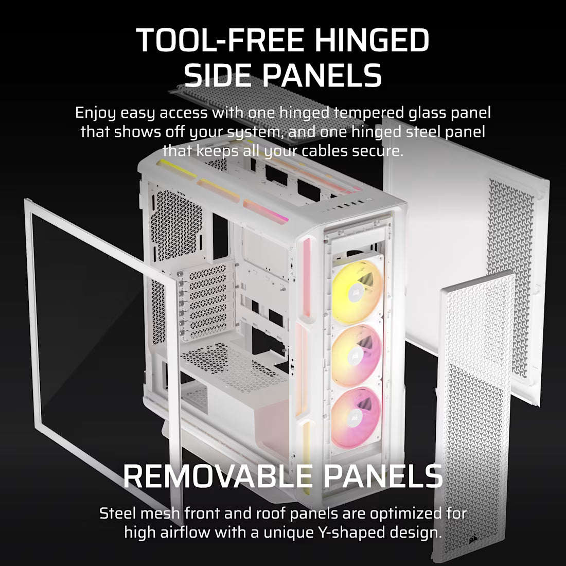 Corsair iCUE LINK 5000T LX RGB Mid-Tower High-Performance PC Case - White