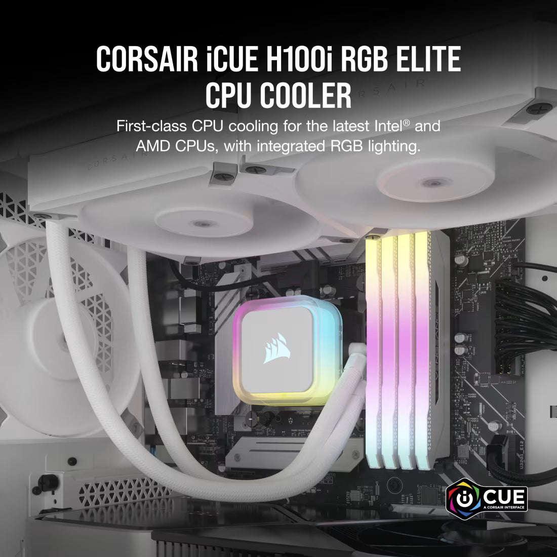 Corsair iCUE H100i RGB ELITE Liquid CPU Cooler - White