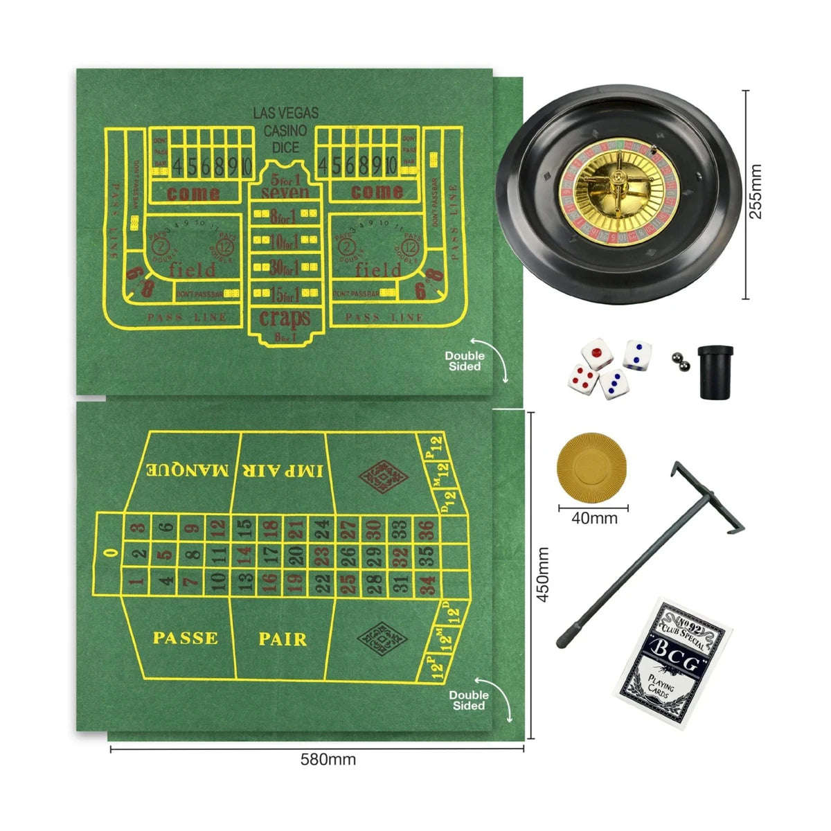 5-in-1 Casino Night Game Set: Tin Case