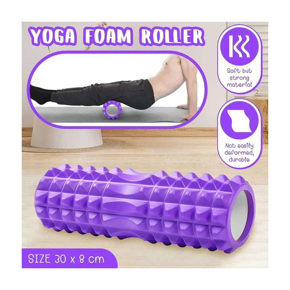 Afrishon Textured Massage Foam Roller (30×8cm)
