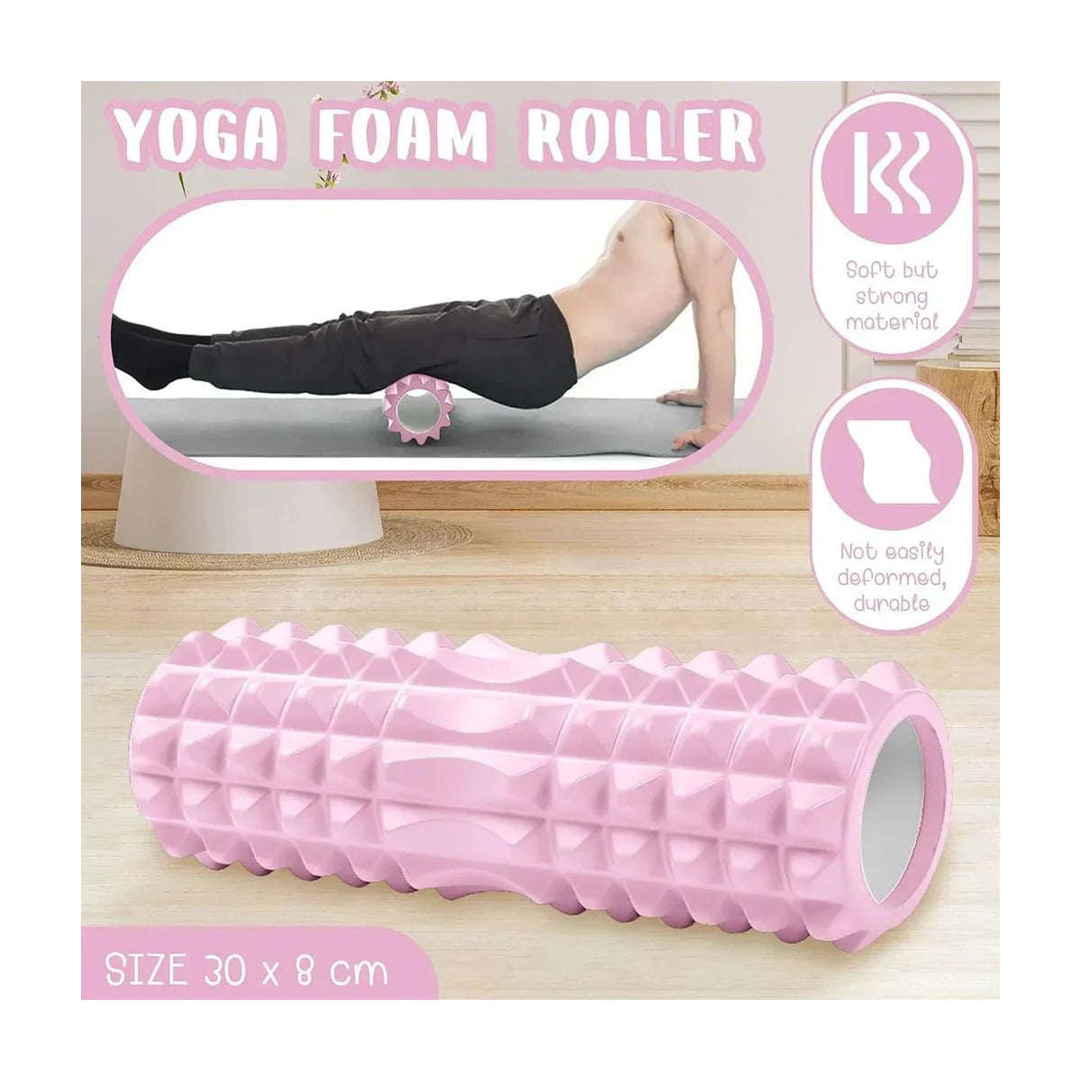 Afrishon Textured Massage Foam Roller (30×8cm)
