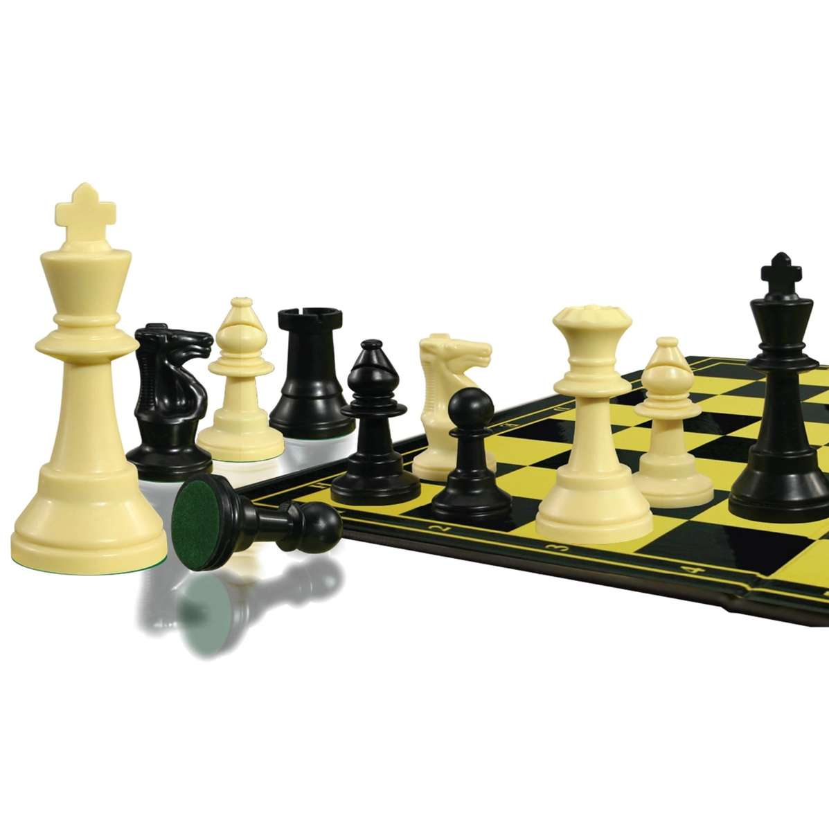 Chess Masters Chess Set: 9cm King  Staunton Pieces + Hinged Board