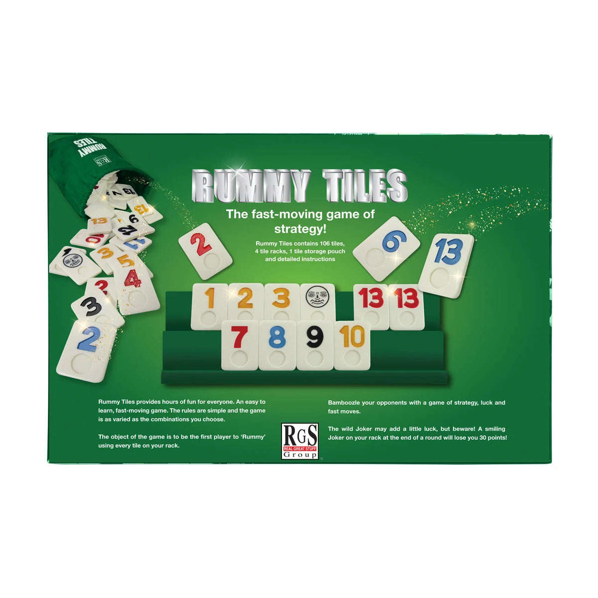 Classic Rummy Tiles Number Game Set: 106 Tiles