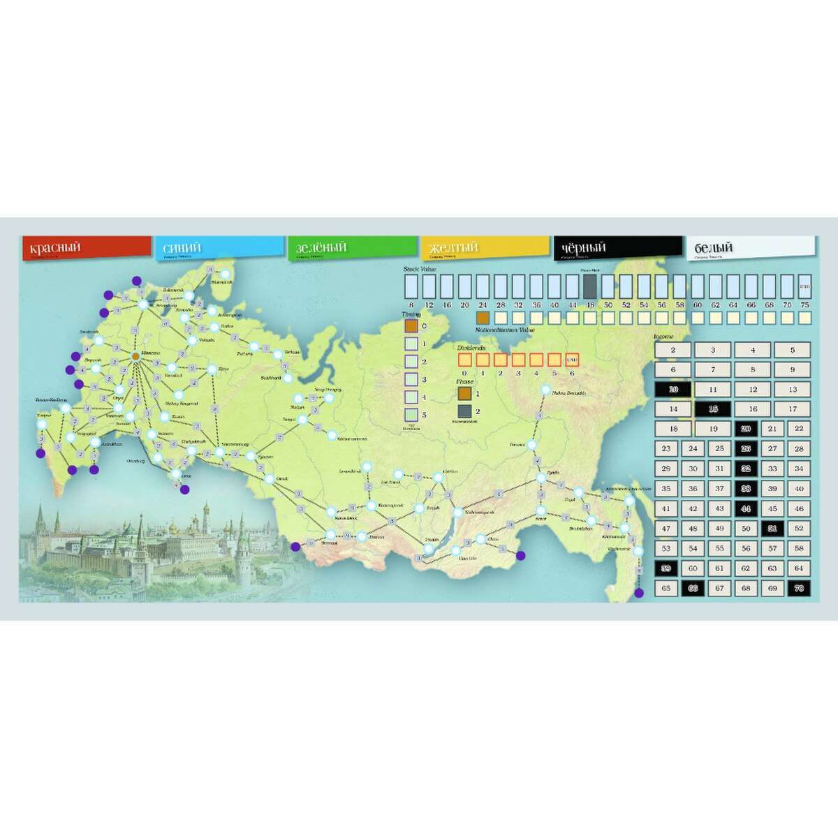 Trans-Siberian Railroad Train Strategy Board Game