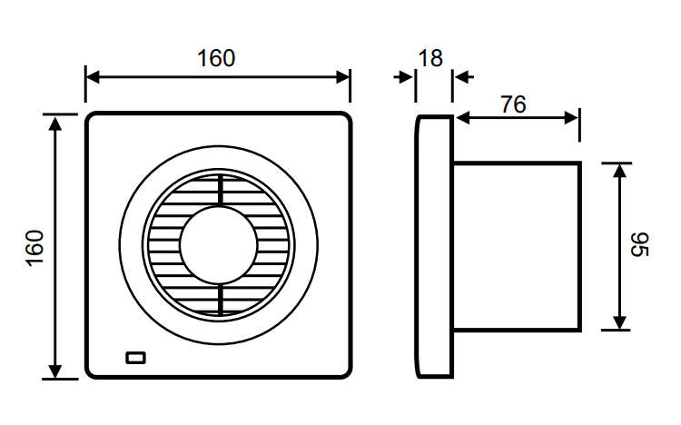 O-LITE 12W EXTRACTOR FAN WITH INDICATION
