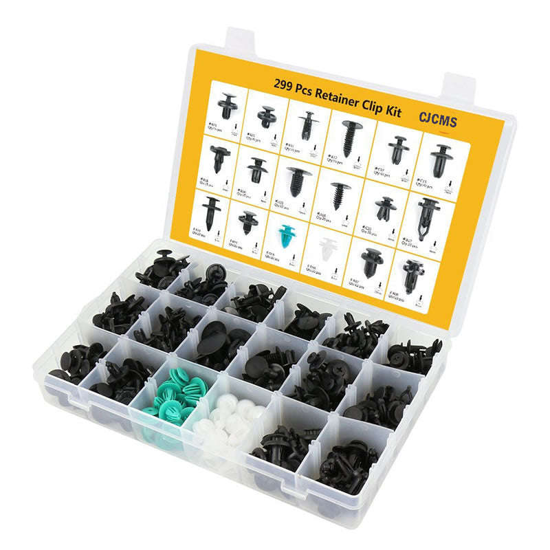 305pcs 18 Types Plastic Fastener Clip Kit-12