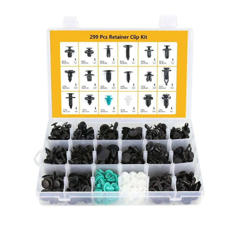 305pcs 18 Types Plastic Fastener Clip Kit-12