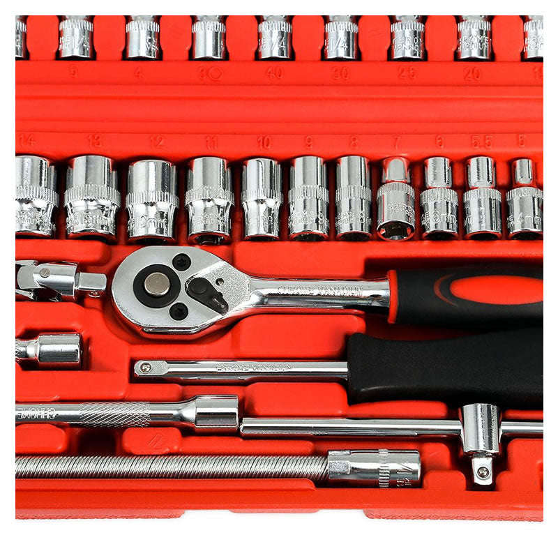 Auto 46 Piece Drive Socket Ratchet Wrench Set XF21