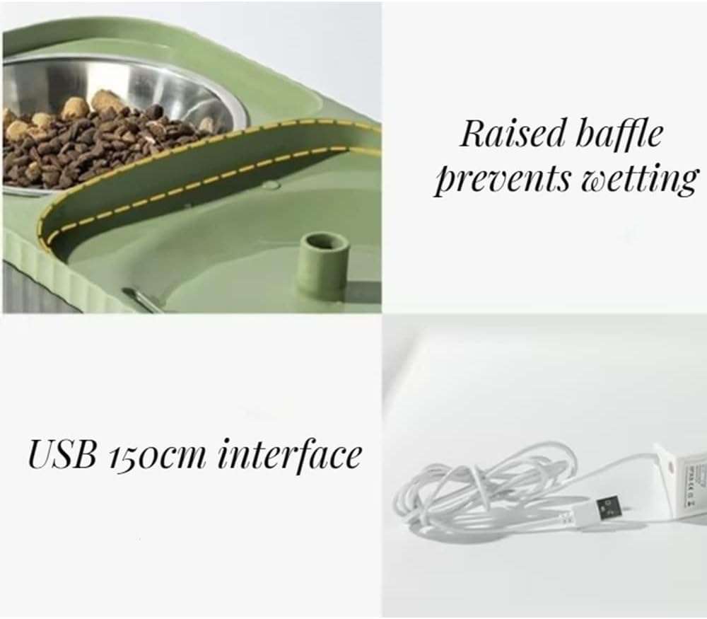 Cat Food Bowl With Automatic Flower Fountain Pump DP-208