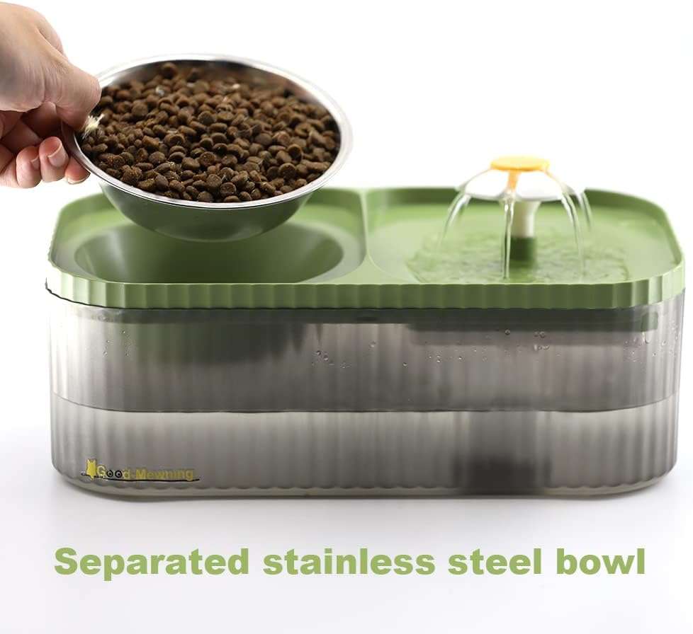 Cat Food Bowl With Automatic Flower Fountain Pump DP-208