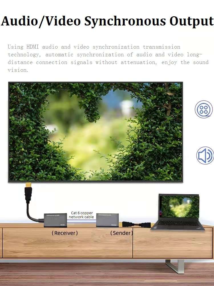 2Pcs HDMI Extender Over Two RJ45 Ethernet Network Cable SE-169