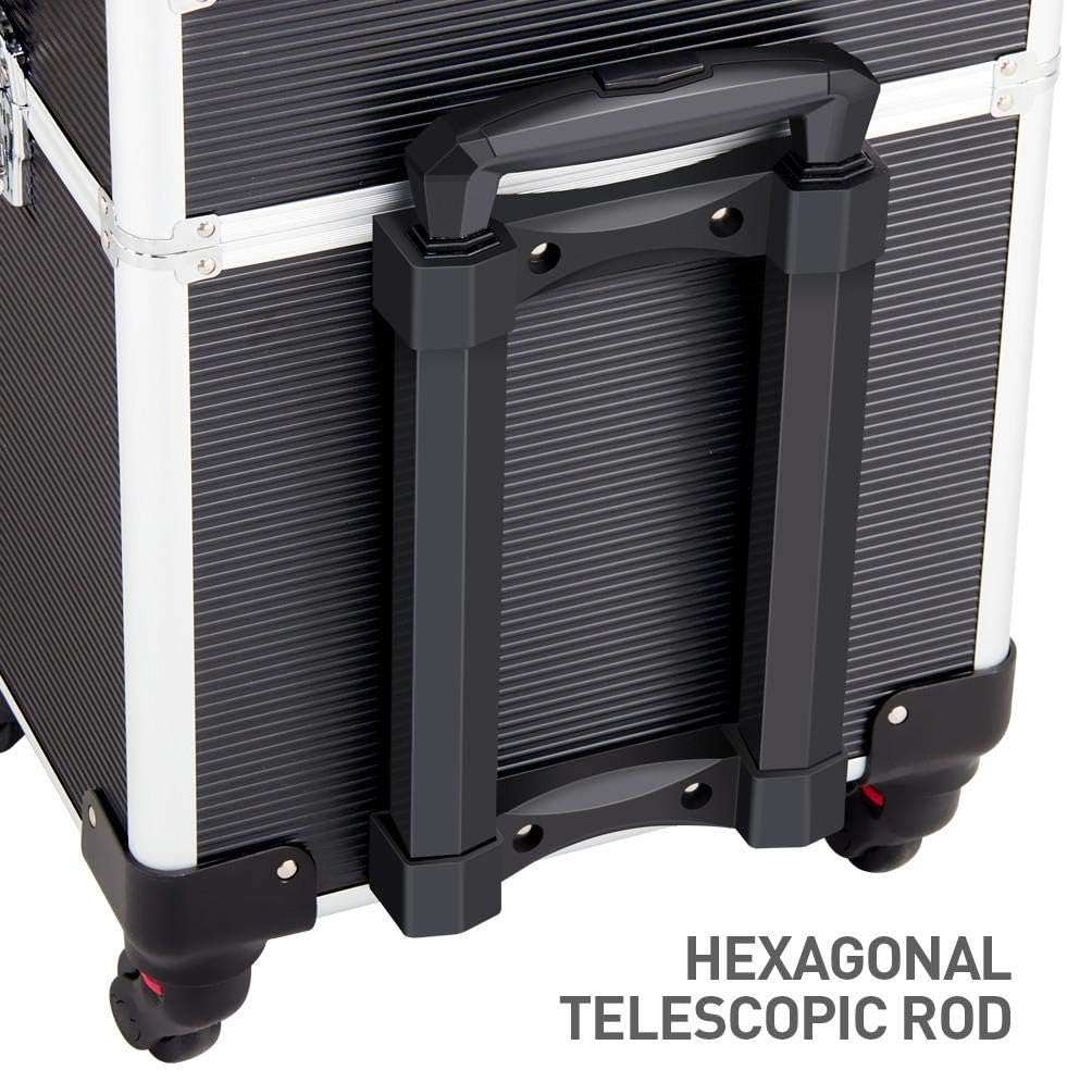 3-in-1 Professional Makeup Trolley Case Organiser BLACK