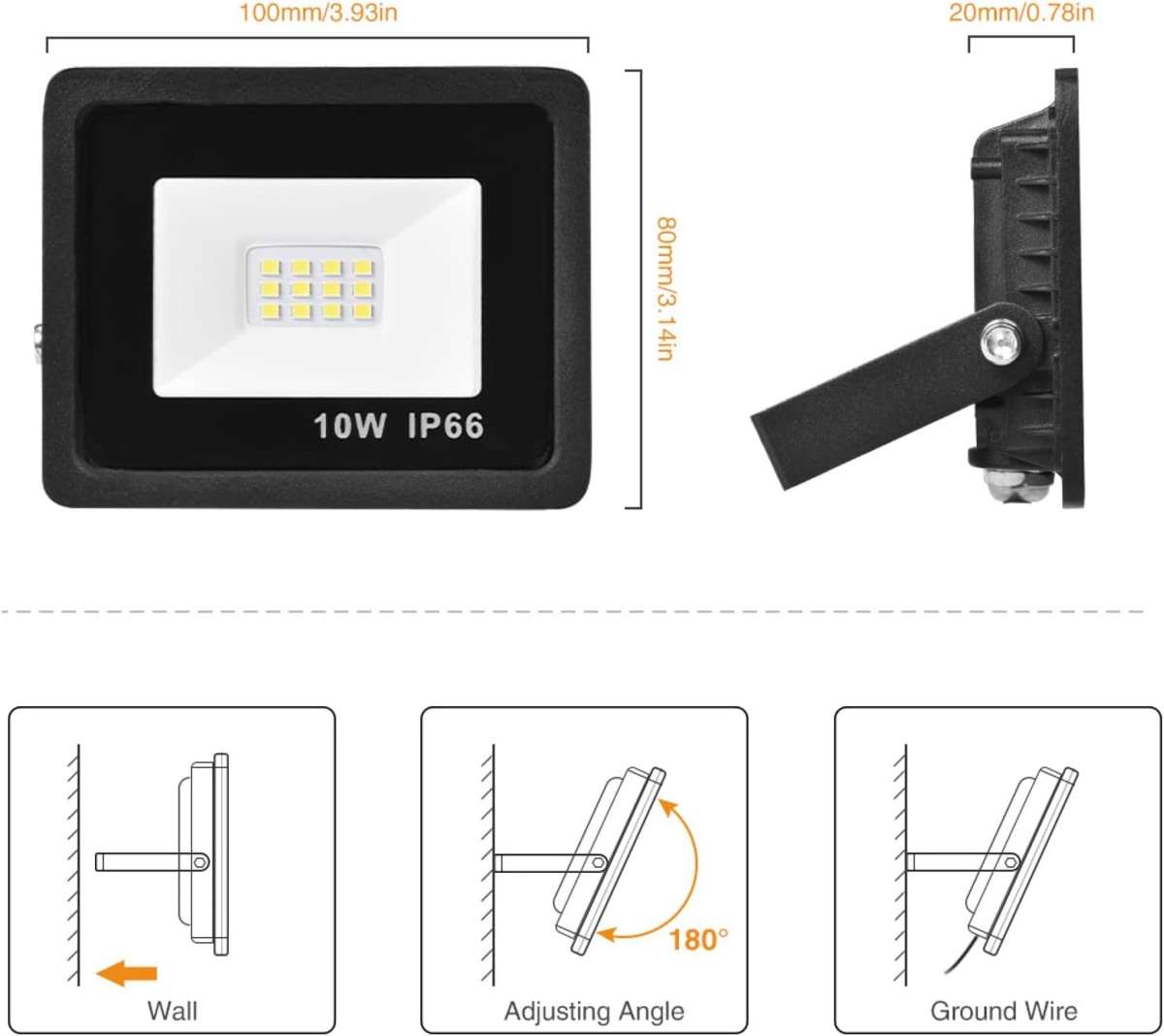 10W Outdoor Ultra-Thin Work LED Flood Light JB-159