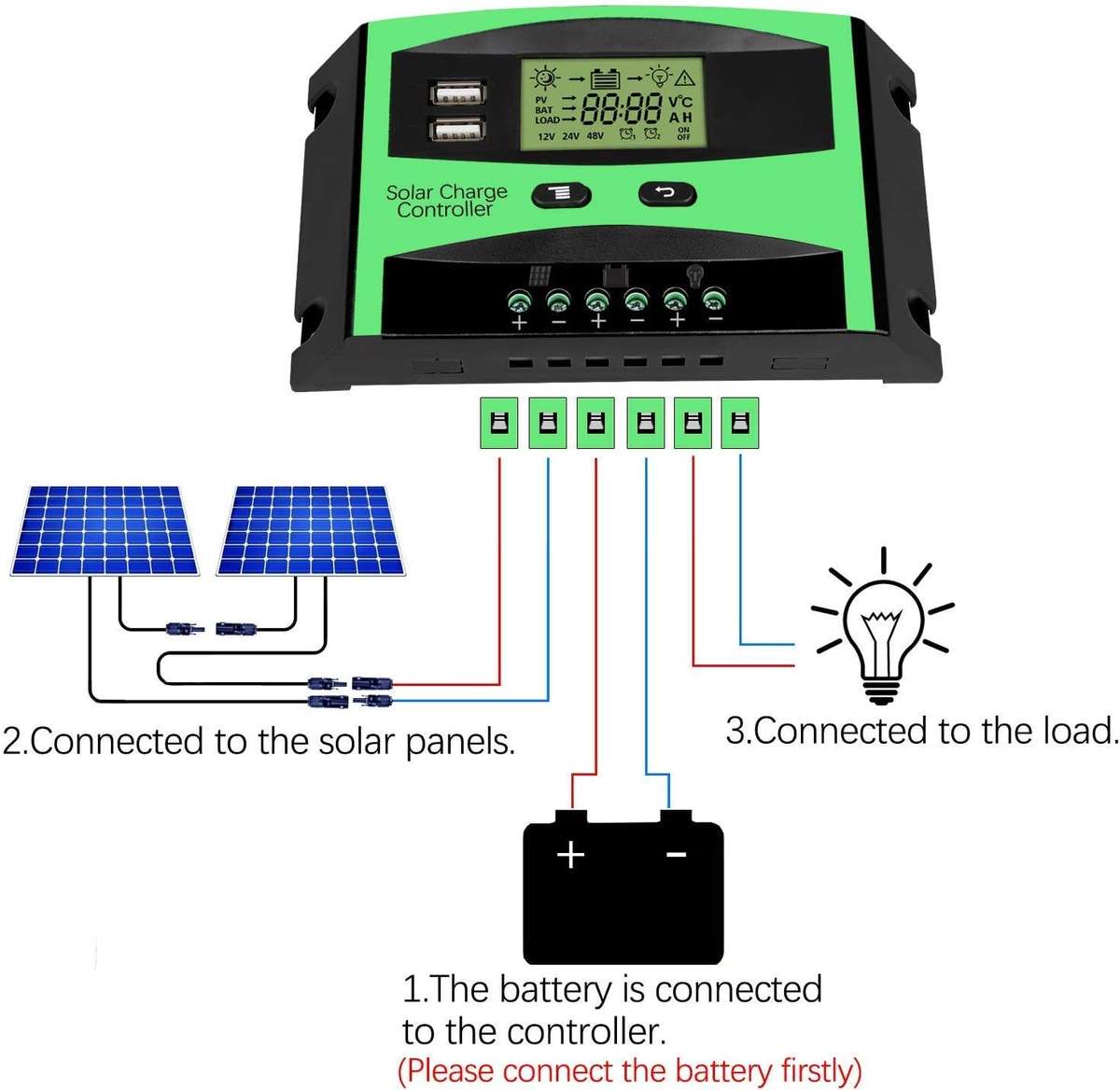 30A LCD Solar Panel Battery Regulator For Solar Off-Grid System