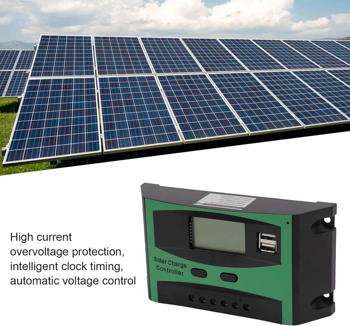 30A LCD Solar Panel Battery Regulator For Solar Off-Grid System
