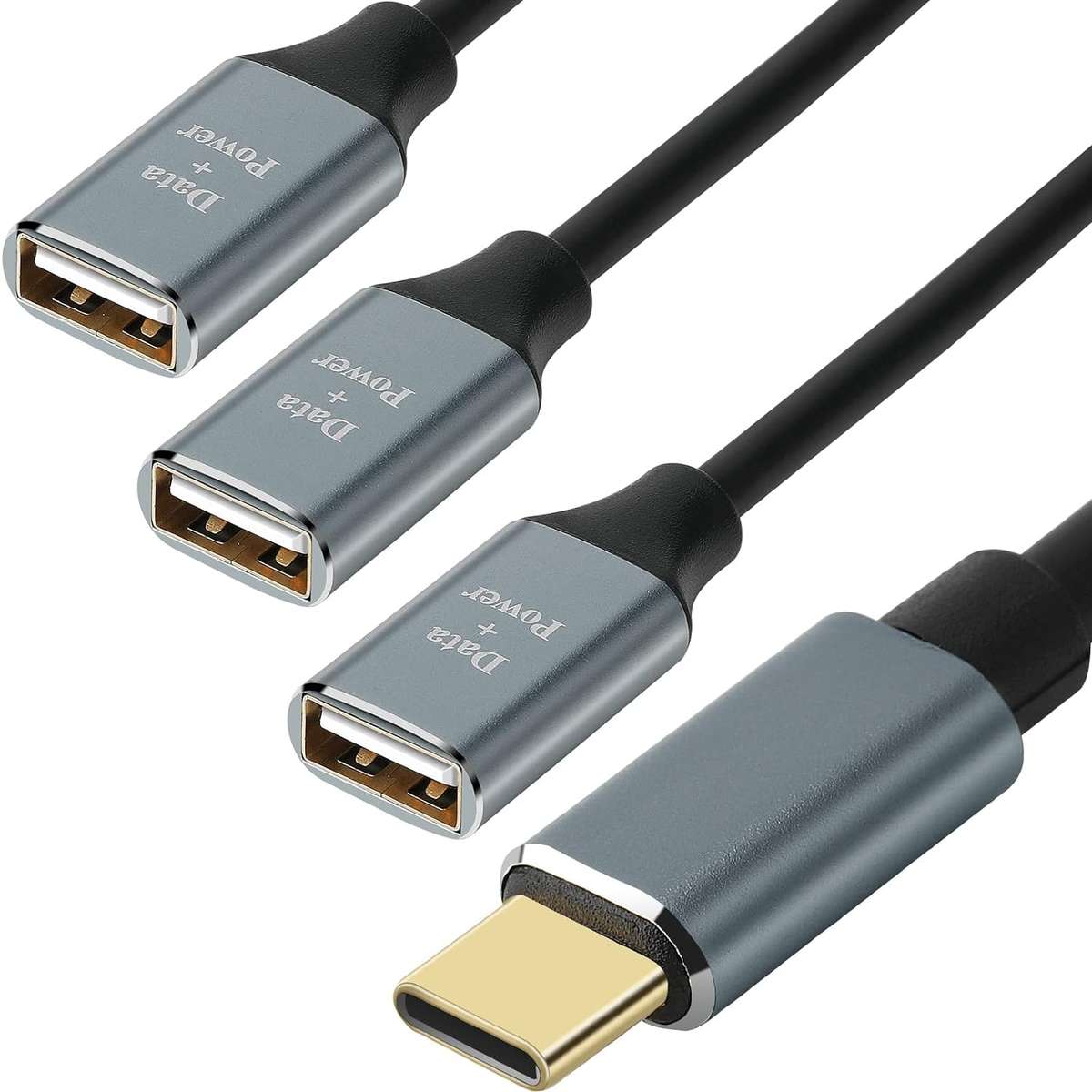 USB A + C To 3AF Y Splitter Data Extension Adapter Cable Q-HD719