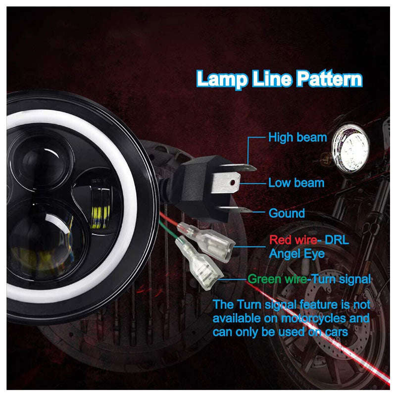 75W 7-Inch LED Headlight For Jeep and Wrangler Off-Road Work Light PC-7