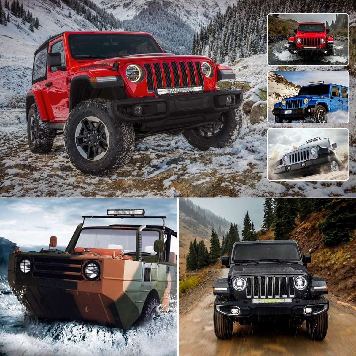 252W Heavy-Duty Waterproof 45cm LED Car Light Bar