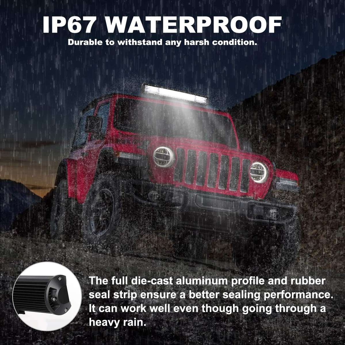 252W Heavy-Duty Waterproof 45cm LED Car Light Bar