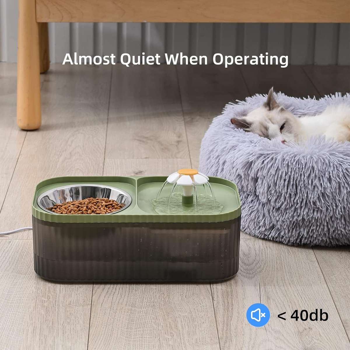 Cat Food Bowl With Automatic Flower Fountain Pump DP-208