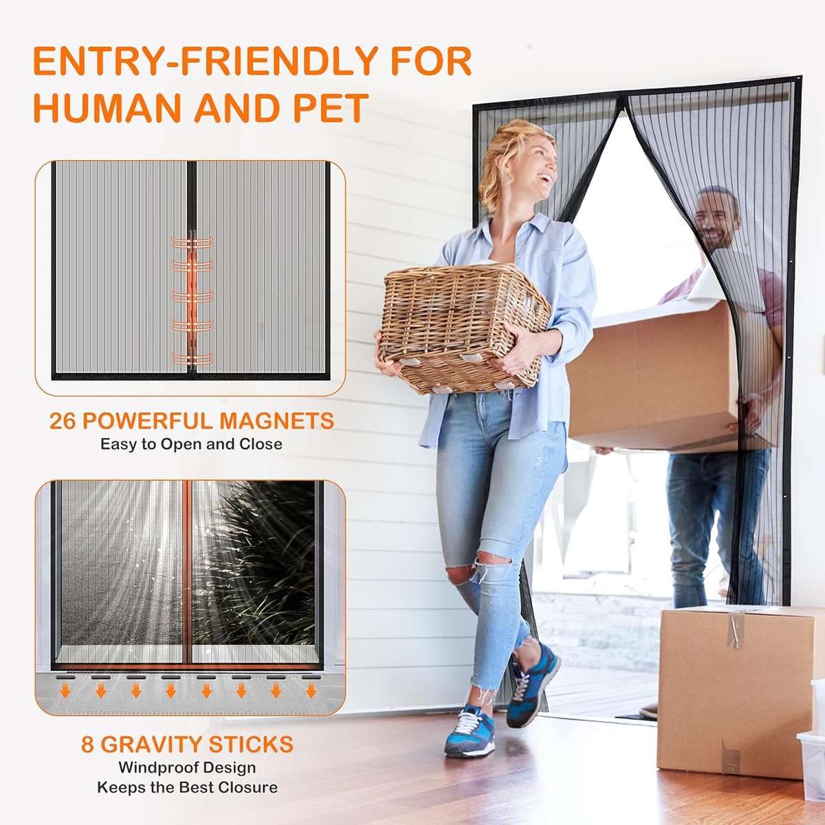 2.1m Magic Magnetic Mesh Screen Door Net BA-179