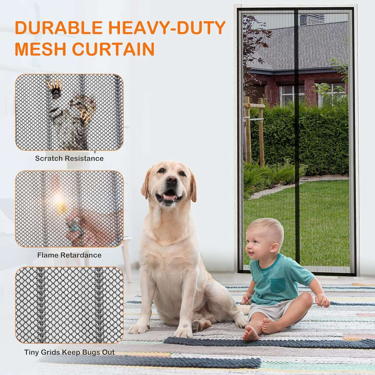 2.1m Magic Magnetic Mesh Screen Door Net BA-179